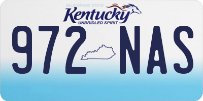 KY license plate 972NAS