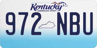 KY license plate 972NBU