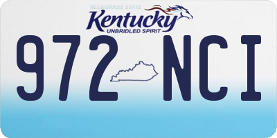 KY license plate 972NCI