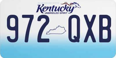 KY license plate 972QXB