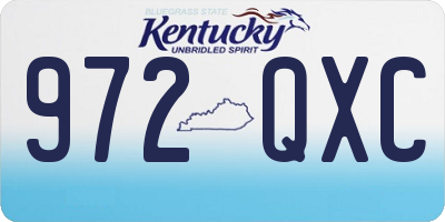 KY license plate 972QXC