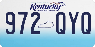 KY license plate 972QYQ