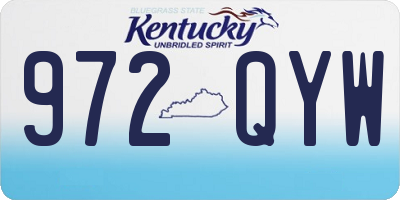KY license plate 972QYW