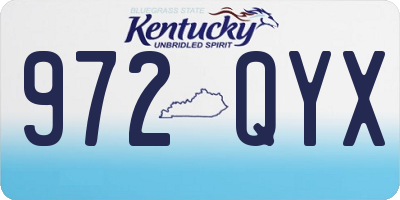 KY license plate 972QYX