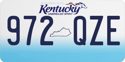 KY license plate 972QZE