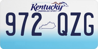 KY license plate 972QZG