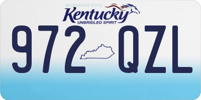 KY license plate 972QZL