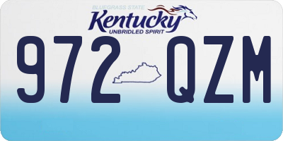 KY license plate 972QZM