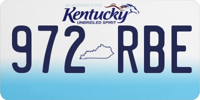 KY license plate 972RBE