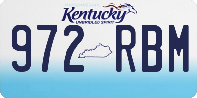 KY license plate 972RBM