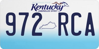 KY license plate 972RCA