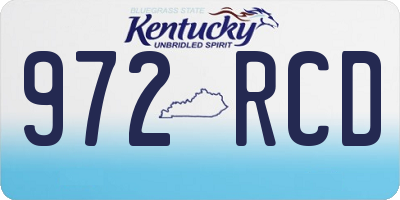 KY license plate 972RCD