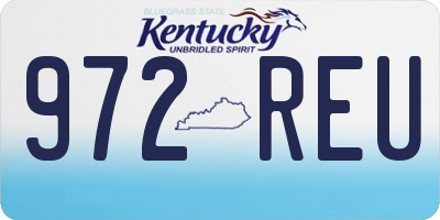 KY license plate 972REU
