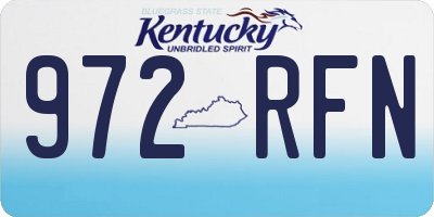 KY license plate 972RFN
