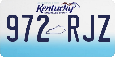 KY license plate 972RJZ