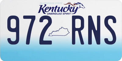 KY license plate 972RNS