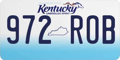 KY license plate 972ROB