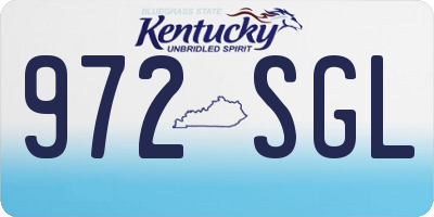 KY license plate 972SGL