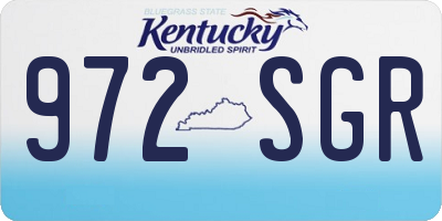 KY license plate 972SGR