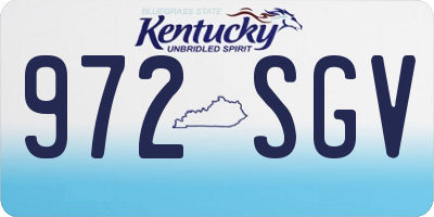 KY license plate 972SGV