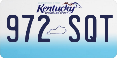 KY license plate 972SQT
