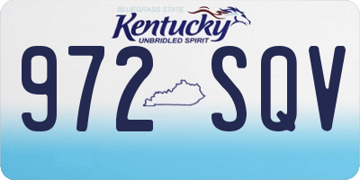 KY license plate 972SQV