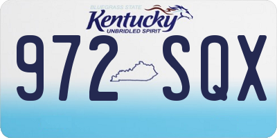 KY license plate 972SQX