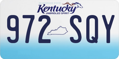 KY license plate 972SQY