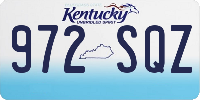 KY license plate 972SQZ