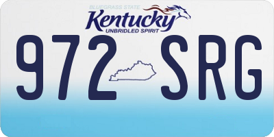 KY license plate 972SRG