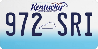 KY license plate 972SRI