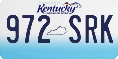 KY license plate 972SRK