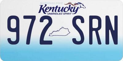 KY license plate 972SRN