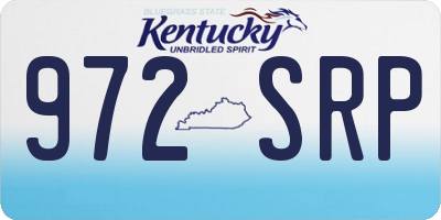 KY license plate 972SRP
