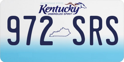 KY license plate 972SRS