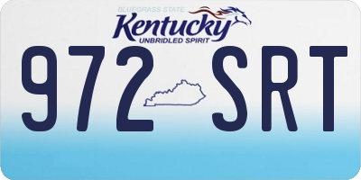 KY license plate 972SRT