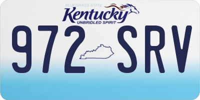 KY license plate 972SRV