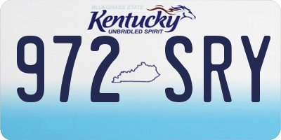 KY license plate 972SRY