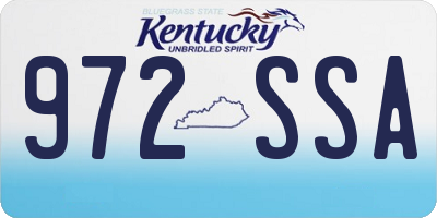 KY license plate 972SSA