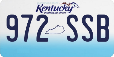 KY license plate 972SSB