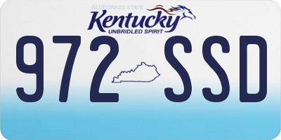 KY license plate 972SSD