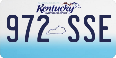 KY license plate 972SSE