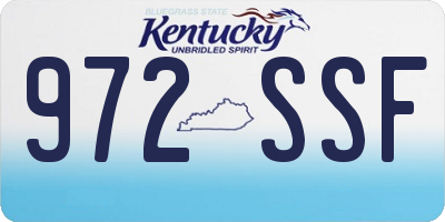 KY license plate 972SSF