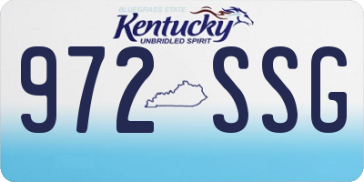 KY license plate 972SSG