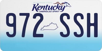 KY license plate 972SSH