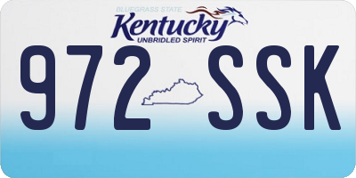 KY license plate 972SSK