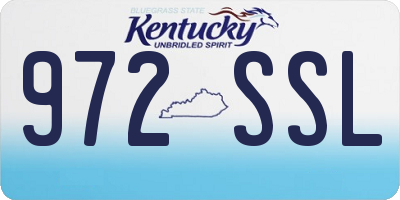 KY license plate 972SSL