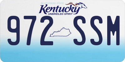 KY license plate 972SSM