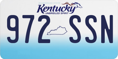 KY license plate 972SSN