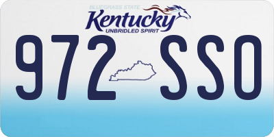 KY license plate 972SSO